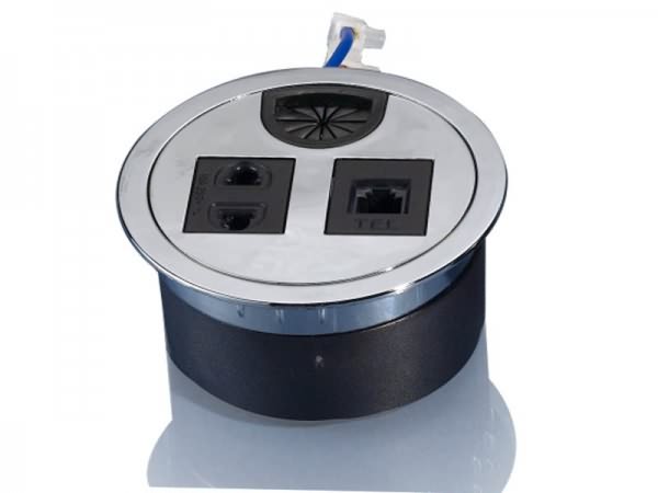 科桌桌面穿線盒，桌面插座KZ-010（兩色可選）